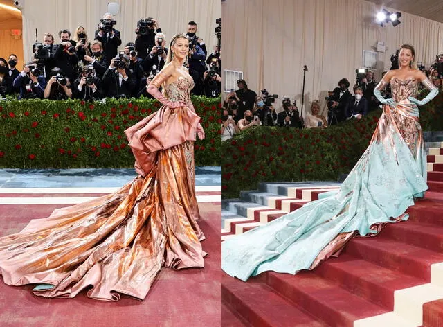  Blake Lively, vestida por Versace en la Met Gala 2022.    