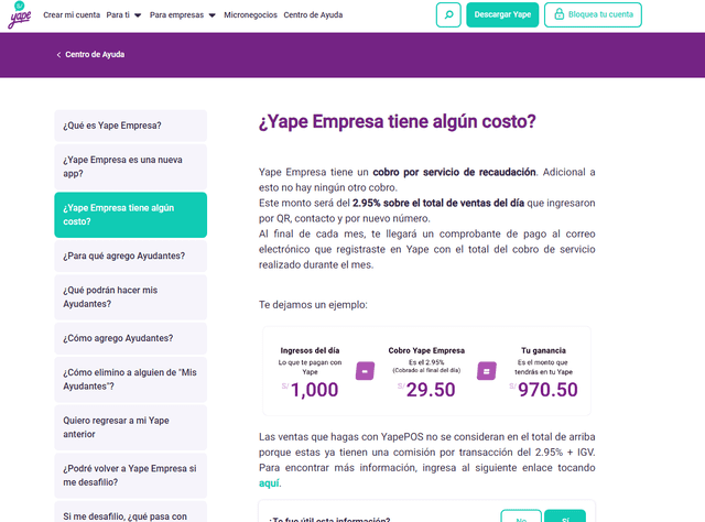 YAPE alista cobro de 2.95% para empresas.