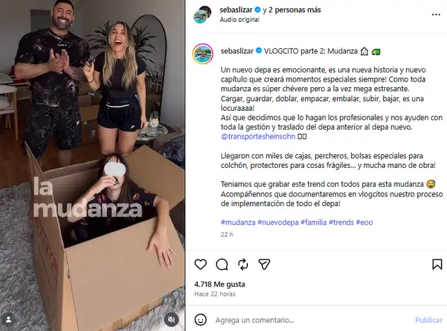 Sebastián Lizarzaburu comparte su mudanza a su nuevo departamento Sebastián Lizarzaburu comparte su mudanza a su nuevo departamento