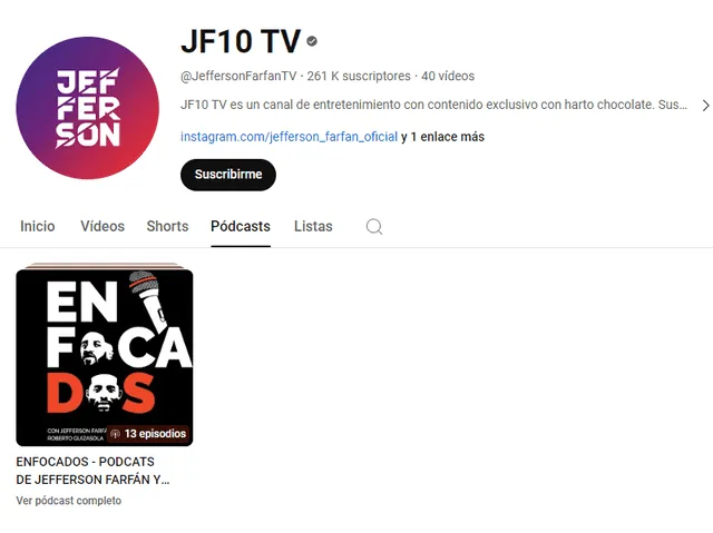 Podcast de Jefferson Farfán en su canal de YouTube. Foto: Captura de pantalla