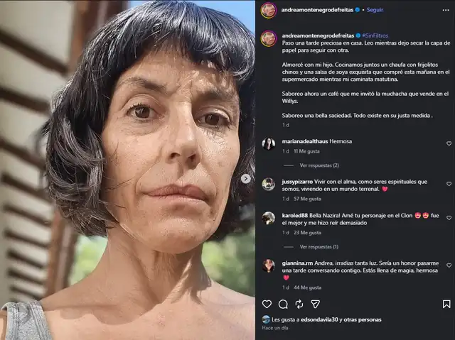 Andrea Montenegro reaparece sin maquillaje ni filtros y DESATA una lluvia de reacciones en redes Andrea Montenegro reaparece sin maquillaje ni filtros y DESATA una lluvia de reacciones en redes