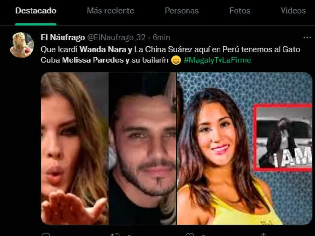 Internautas compararon los escándalos de Melisa Paredes y Rodrigo Cuba con Wanda Nara y Mauro Icardi. | FUENTE: Twitter.   