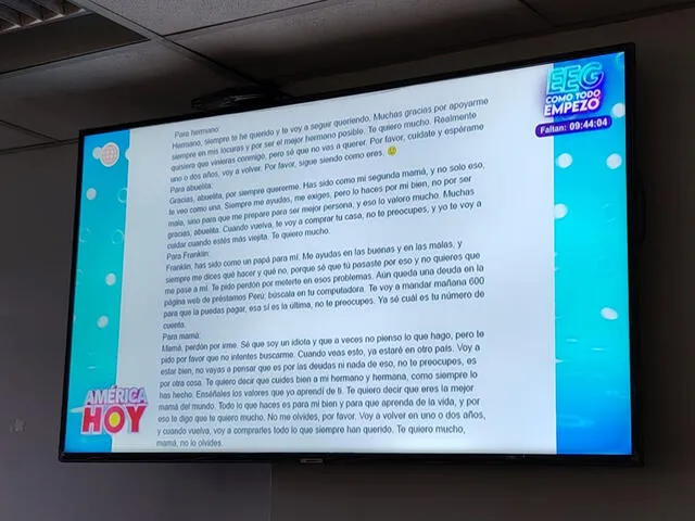 Esta es la carta del adolescente desaparecido en Surco.