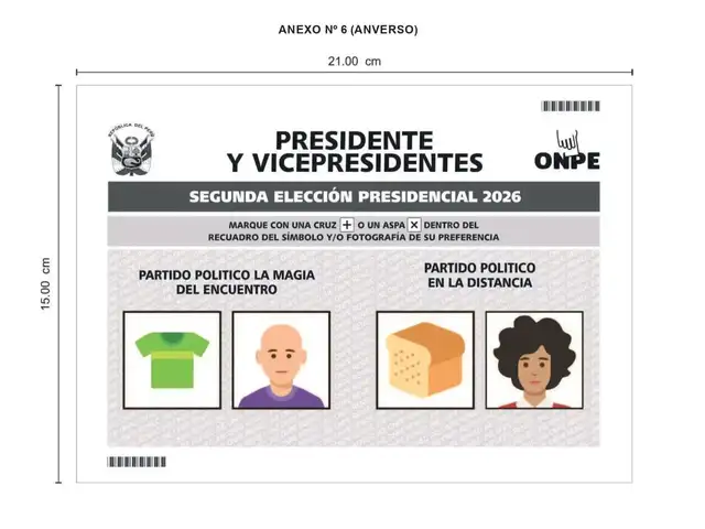 Cedúla de votación en caso de segunda vuelta electoral.