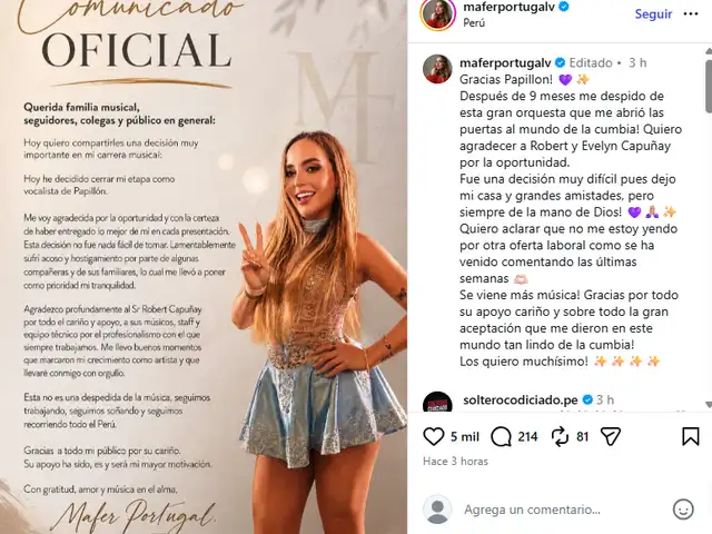 Comunicado de Mafer Portugal