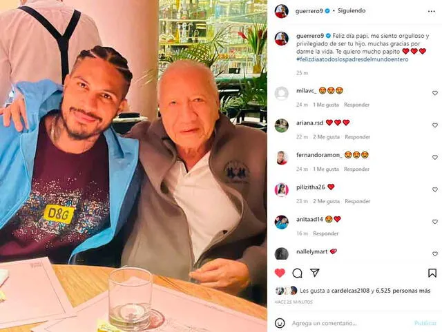 El mensaje de Paolo Guerrero por el Día del Padre. / FUENTE: Instagram.   