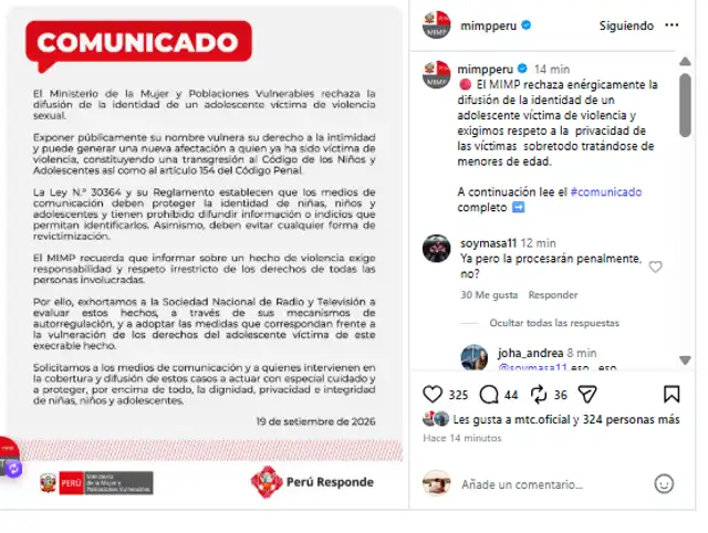 Ministerio de la Mujer se pronuncia y toma medida contra Milagros Leiva por exponer identidad de menor agredido en Liceo Naval