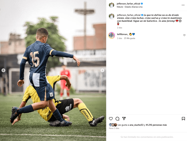 Jefferson Farfán manda sensible mensaje a su hijo Jefferson Farfán manda sensible mensaje a su hijo
