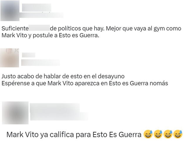 Comentarios de usuarios sobre el ingreso de Mark Vito a EEG. Foto: Twitter 