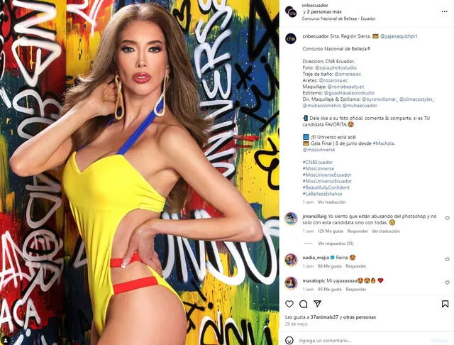 Yajaira Quizhpi, candidata de 46 años que busca ganar el Miss Universo Ecuador 2024