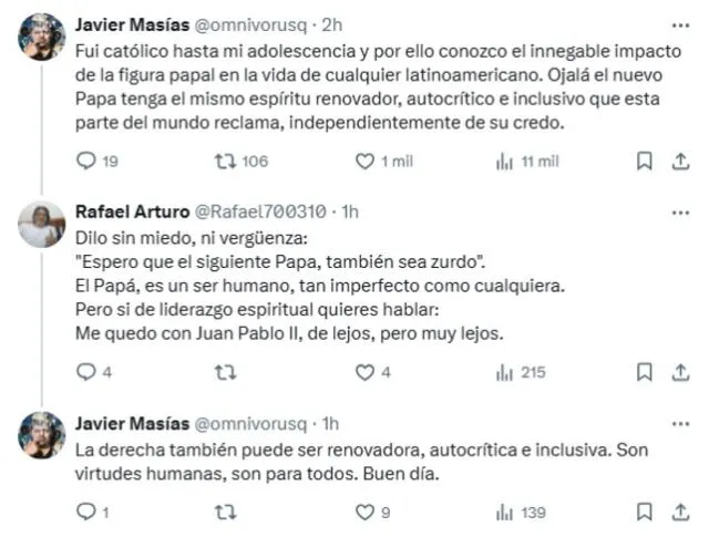 Javier Masías habla sobre la muerte de Papa Francisco. Javier Masías habla sobre la muerte de Papa Francisco.
