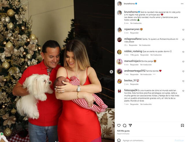 Brunella Horna y Richard Acuña presumen tiernas fotos en instagram por Navidad.