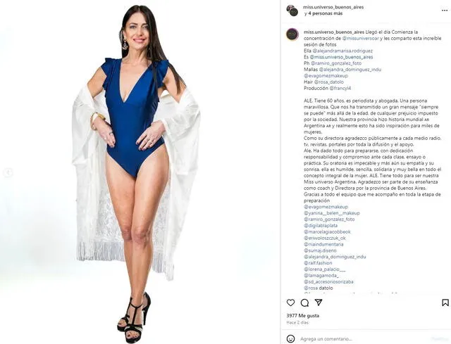 Alejandra Rodríguez impacta con sesión de traje de baño del Miss Universo Argentina 2024 