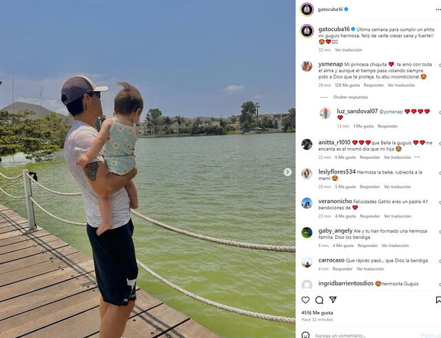 Rodrigo Cuba comparte tierna foto con su hija con Ale Venturo y su madre reacciona de inmediato.