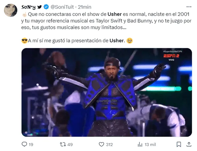 Usher siendo defendido por usuarios en TikTok.