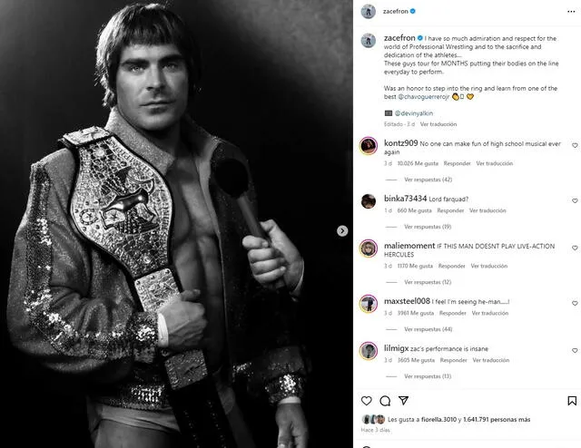 Zac Efron impacta con su físico a sus seguidores.