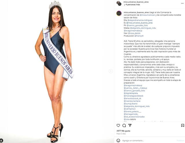Alejandra Rodríguez impacta con sesión de traje de baño del Miss Universo Argentina 2024.