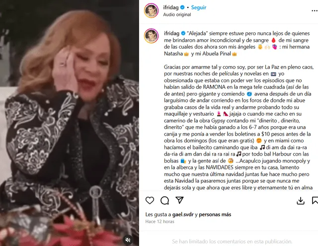  <strong>Frida Sofía y su emotivo mensaje tras no asistir a homenaje de Silvia Pinal.</strong> 