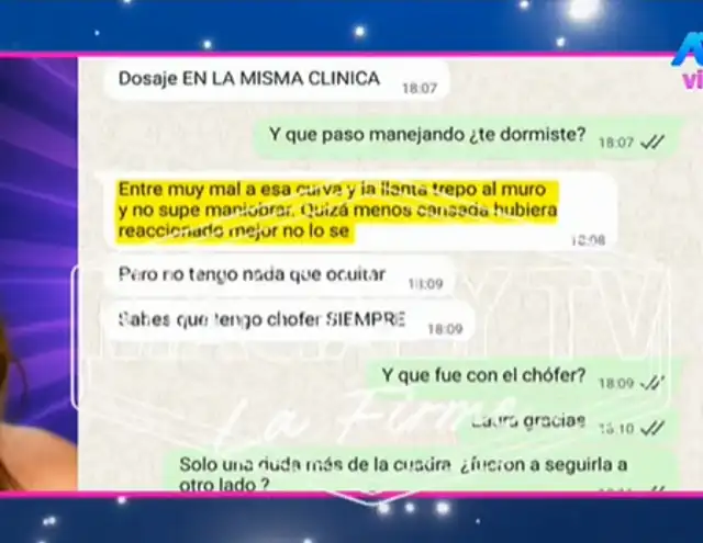 Laura Spoya cuenta detalles de su accidente. Foto: Magaly TV La Firme.   