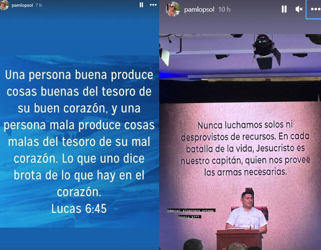 Pamela López y sus publicaciones sobre pasajes bíblicos.  