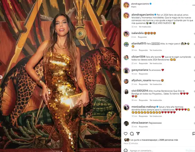 Alondra García Miró impacta con look por Año Nuevo en Instagram.