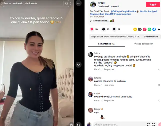 Hija mayor de Pamela López celebra cómo luce tras su operación.