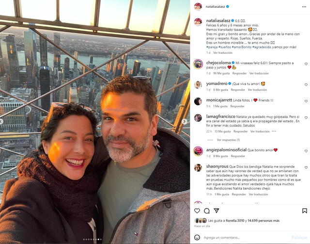 Natalia Salas y Sergio Coloma en Nueva York tras cumplir un mes más de relación.