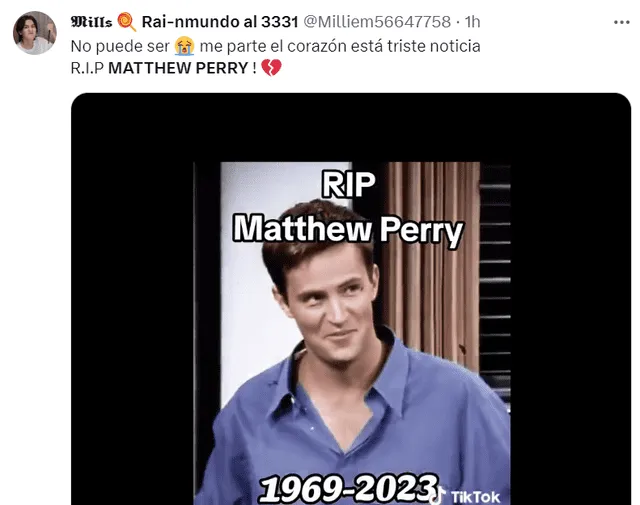 Matthew Perry falleció a los 54 años.