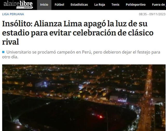 así informó la prensa extranjera el apagón en Matute