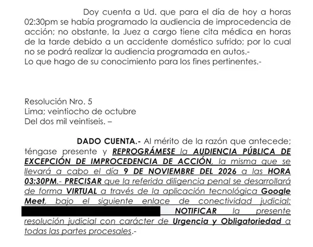 Resolución judicial emitida por el PJ.