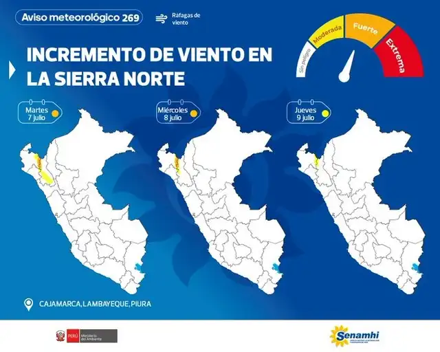 Alerta Naranja del Senamhi: ¿Qué regiones afectará el evento climático del 7 al 9 de julio?