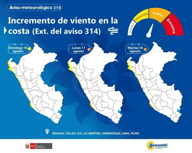 Aviso meteorologíco N. °319.