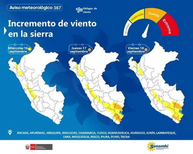 Aviso Meteorológico N.° 367 del Senamhi. Aviso Meteorológico N.° 367 del Senamhi.
