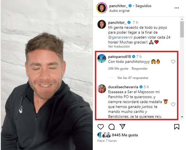 Pancho Rodríguez tiene el apoyo de Patricio Parodi en reality chileno 'Servir o ganar'.  