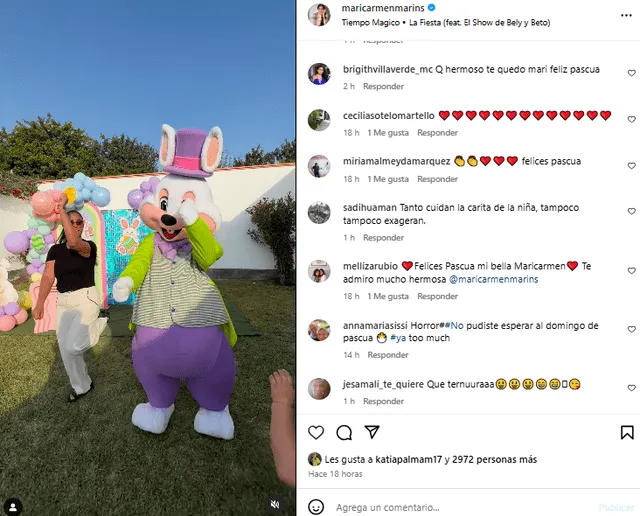<em>Maricarmen Marín generó reacciones tras celebración de Pascuas. Captura: Instagram</em> <em>Maricarmen Marín generó reacciones tras celebración de Pascuas. Captura: Instagram</em>
