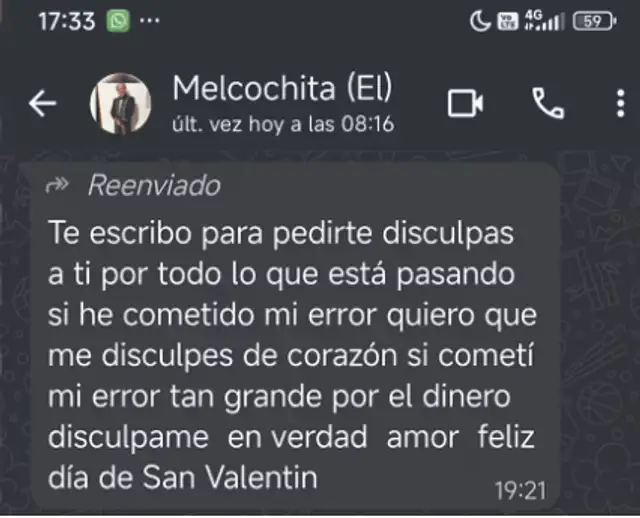 Melcochita expone mensaje que le envió Monserrat. Foto: Trome.   