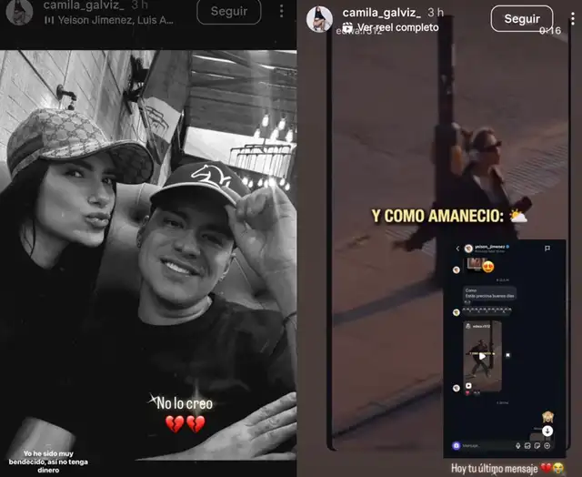 Camila Galviz compartió los mensajes que le enviaba Yeison Jiménez.  