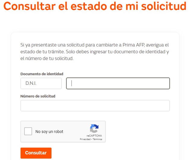  Conoce el link oficial para el estado de trámite de tu solicitud de retiro. Crédito: AFP Prima   