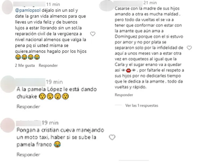 Comentarios de usuarios tras ampay de Christian Cueva y Pamela Franco.  