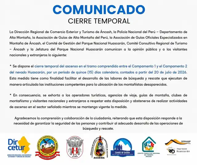 Medida busca rescatar a los tres montanistas desaparecidos. Medida busca rescatar a los tres montanistas desaparecidos.