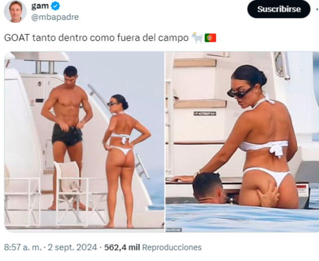 La foto hot de Cristiano Ronaldo y Georgina Rodríguez. / Foto: X.   