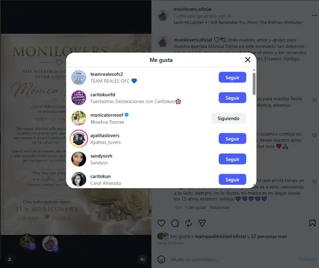 Mónica Torres respalda comunicado de la muerte de su mamá. Mónica Torres respalda comunicado de la muerte de su mamá.