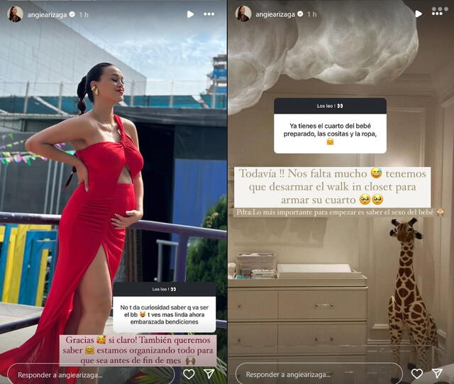 Angie Arizaga anuncia en Instagram la pronta revelación del género de su bebé.