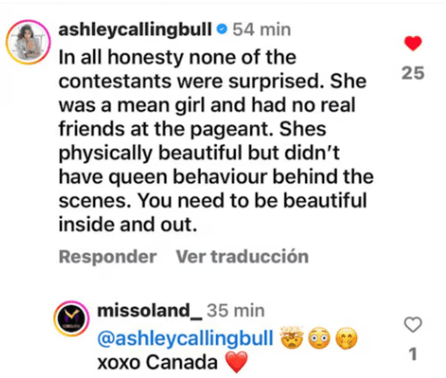 Miss Canadá supuestamente habría arremetido contra Miss República Dominicana.  