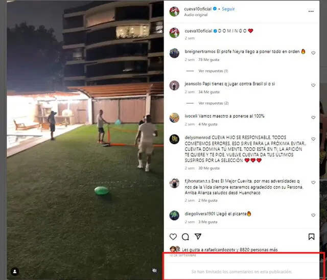 Cristian Cueva decidió bloquear sus comentarios en Instagram.