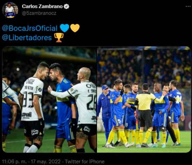 Carlos Zambrano y su duro cruce con João Victor. / FUENTE: Twitter.   