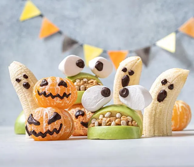 Las frutas son la mejor opción para Halloween. 