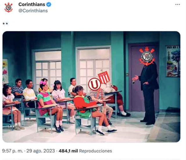 El meme que publicó Corinthians tras clasificar a las semifinales de la Copa Sudamericana.