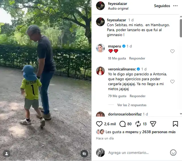 Federico Salazar se emociona al reencontrarse con su nieto.