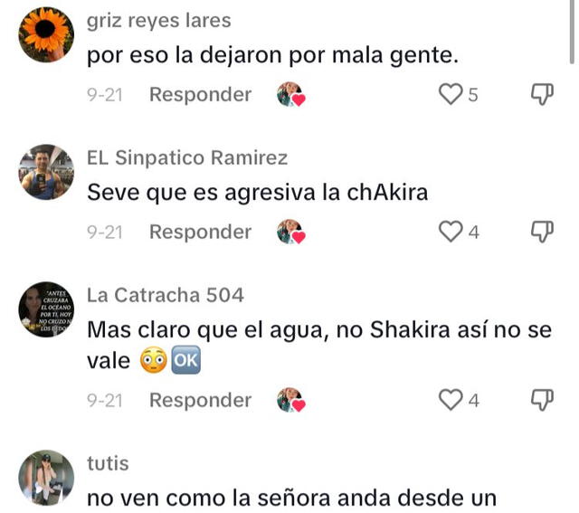 Comentarios en contra de Shakira.